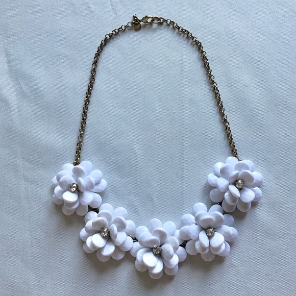J. Crew Statement Floral Necklace in White - Picture 6 of 16